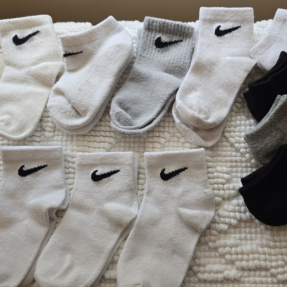 Nike/Carter/No ame Ankle Socks - White, Gray, Black And Multi Color